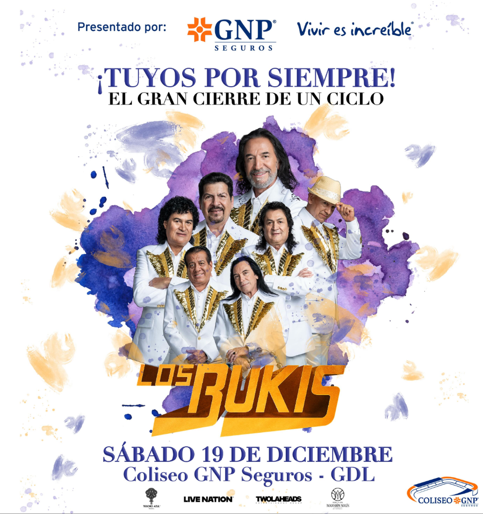 Mapa de asientos Los Bukis Guadalajara 2026 – Boletos Coliseo GNP Seguros | 19 de Diciembre